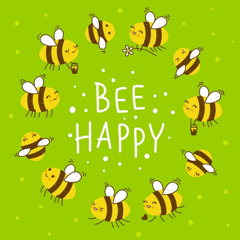 Fun Sewing Bee Happy Honey Bee Fabric Panel - Green, Size: 36 x 36