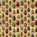 Beetles On Wood Fabric - ineedfabric.com