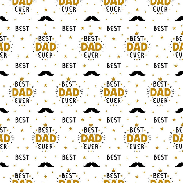 Best Dad Ever Gold Fabric - ineedfabric.com