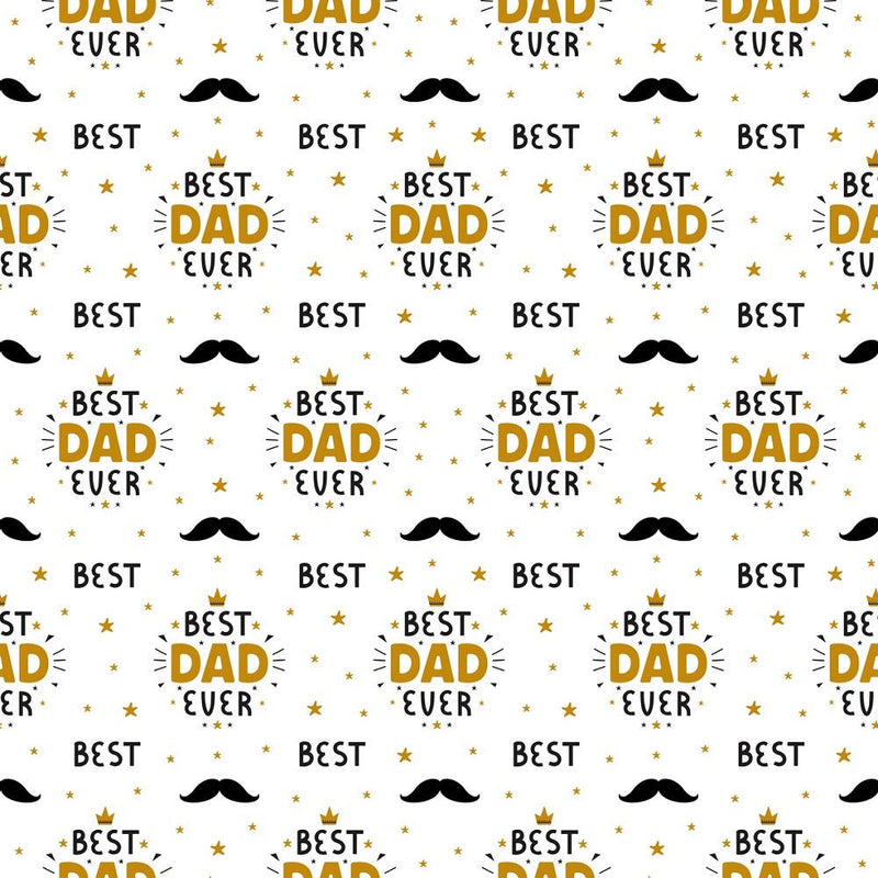 Best Dad Ever Gold Fabric - ineedfabric.com