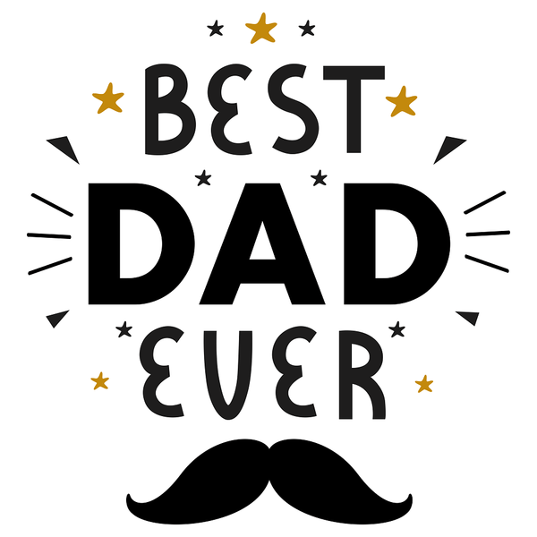 Best Dad Ever Mustache Fabric Panel - ineedfabric.com