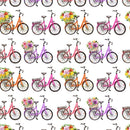 Bicycles and Flowers Allover Fabric - ineedfabric.com