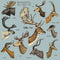 Big Horn Animals Poster Fabric Panel - Blue - ineedfabric.com