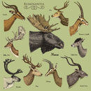 Big Horn Animals Poster Fabric Panel - Green - ineedfabric.com