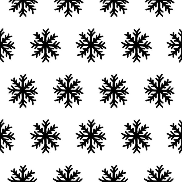 Big Snowflakes Fabric - Black & White - ineedfabric.com