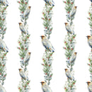 Bird on Wreath Fabric - White - ineedfabric.com