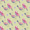 Birds & Flowers Fabric - Green - ineedfabric.com