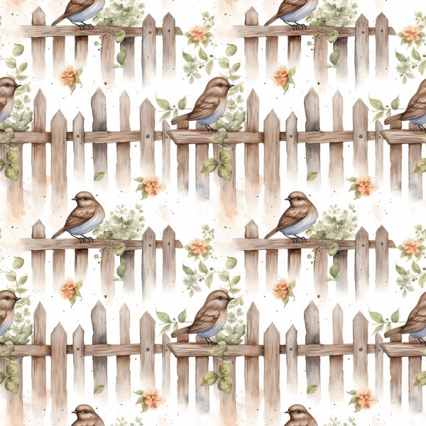 Birds in the Garden Pattern 3 Fabric - ineedfabric.com