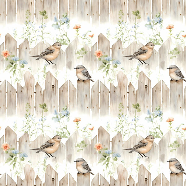 Birds in the Garden Pattern 4 Fabric - ineedfabric.com