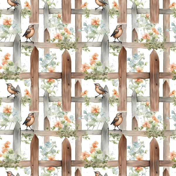 Birds in the Garden Pattern 5 Fabric - ineedfabric.com
