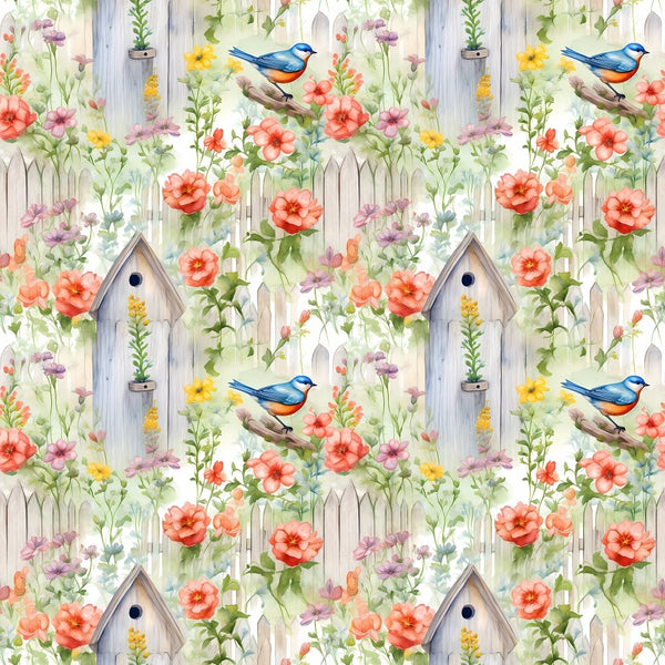 Birds in the Garden Pattern 8 Fabric - ineedfabric.com