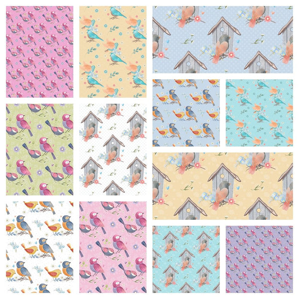 Birds of Beauty Fat Quarter Bundle - 12 Pieces - ineedfabric.com