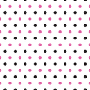 Black And Bashful Pink Polka Dots Fabric - ineedfabric.com
