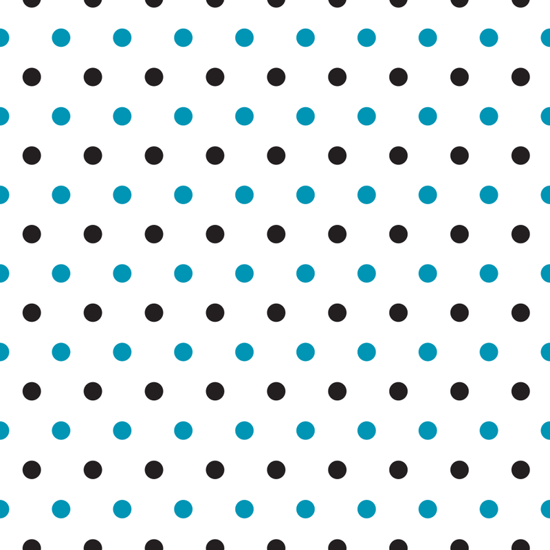 Black And Cerulean Blue Polka Dots Fabric - ineedfabric.com