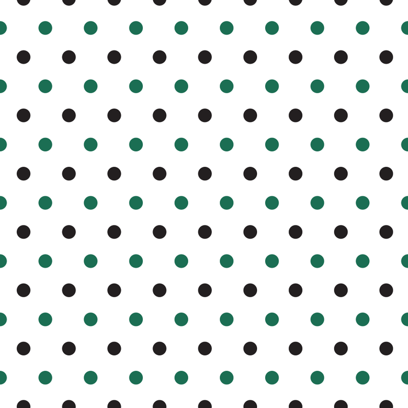 Black And Hunter Green Polka Dots Fabric - ineedfabric.com