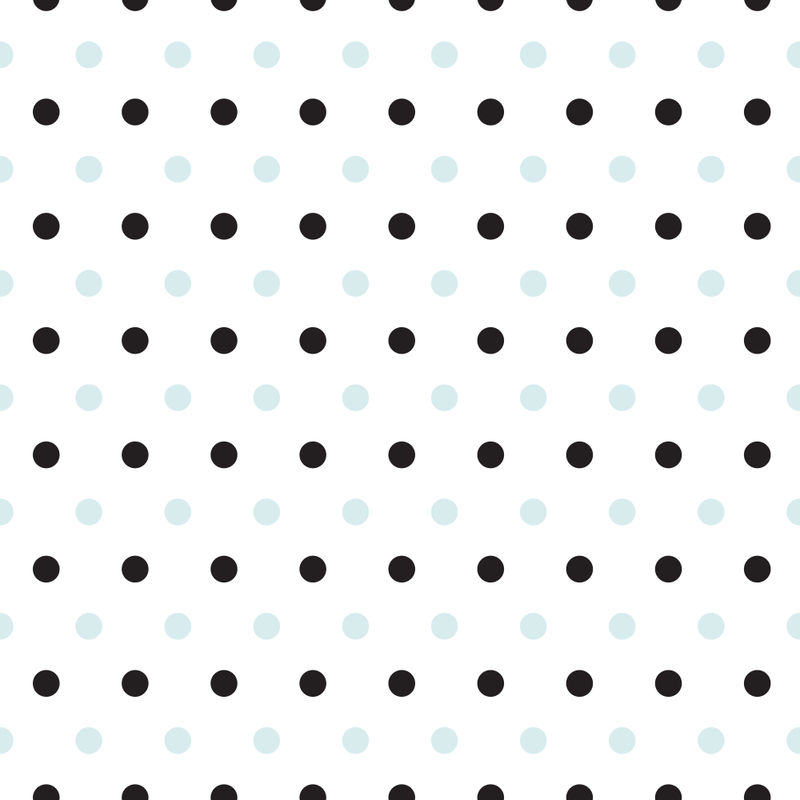 Black And Iceberg Polka Dots Fabric - ineedfabric.com