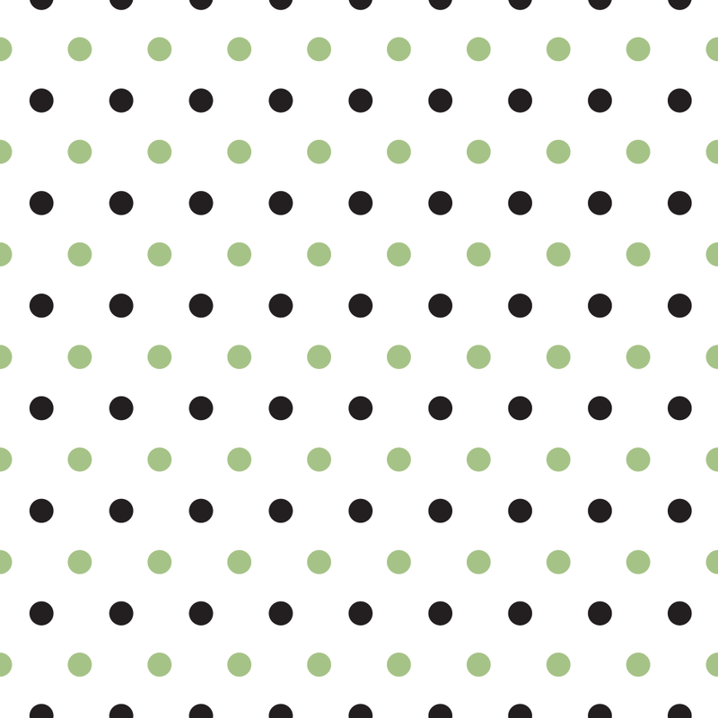 Black And Pistachio Green Polka Dots Fabric - ineedfabric.com