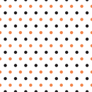 Black And Soft Orange Polka Dots Fabric - ineedfabric.com