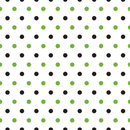 Black And Spring Green Polka Dots Fabric - ineedfabric.com