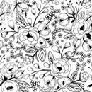 Black and White Botanical Fabric - ineedfabric.com