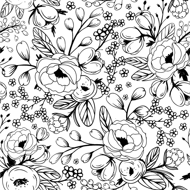 Black and White Botanical Fabric - ineedfabric.com