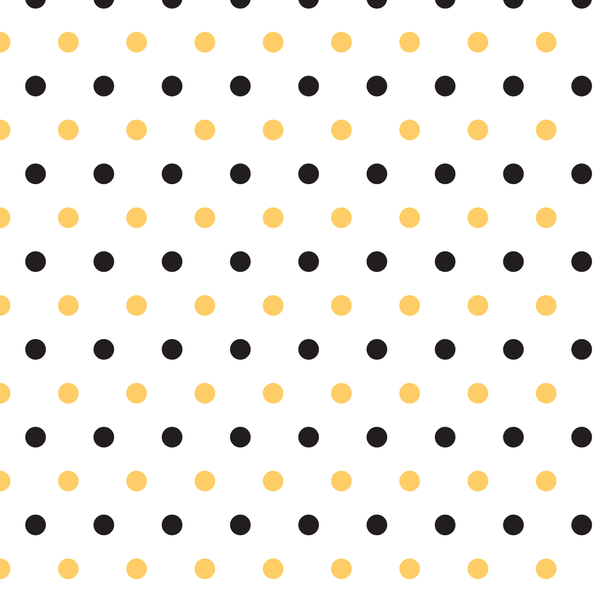 Black And Yellow Polka Dots Fabric - ineedfabric.com