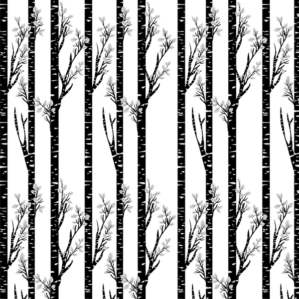 Black Birch Trees Fabric - ineedfabric.com