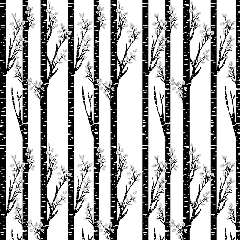 Black Birch Trees Fabric - ineedfabric.com