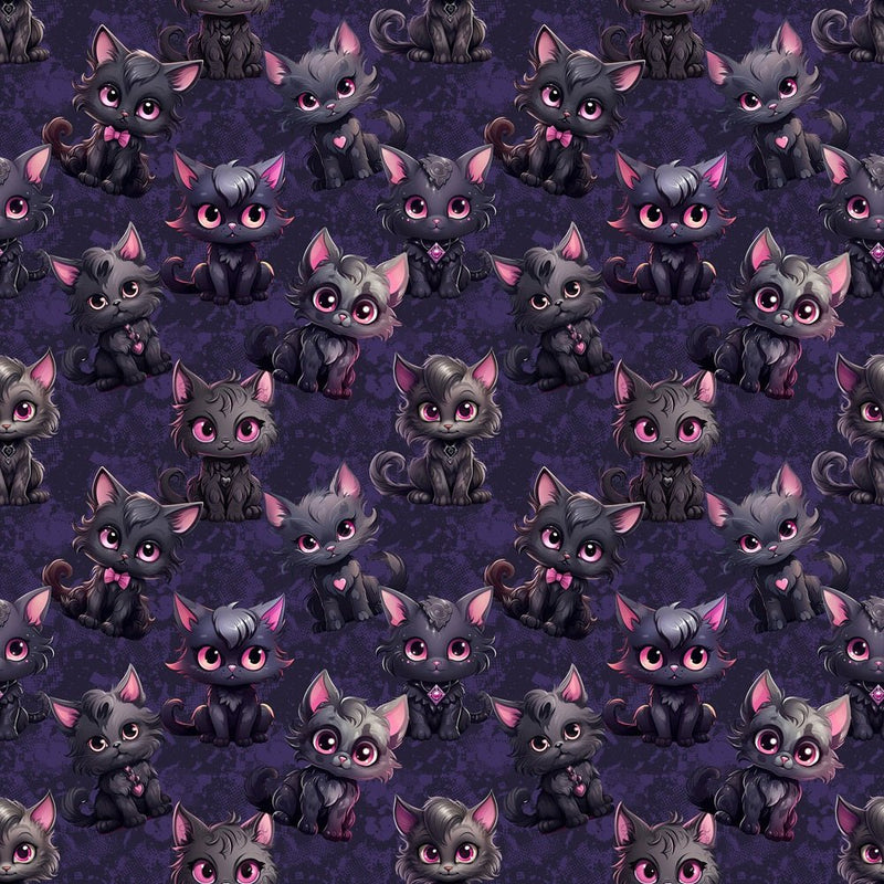 Black Kitten Fabric - ineedfabric.com