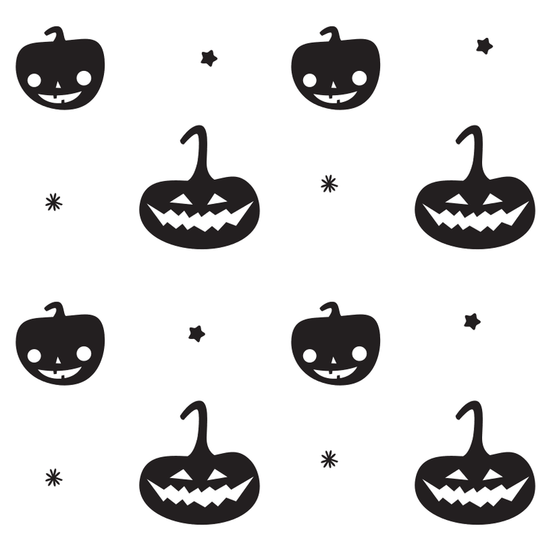 Black Pumpkins Fabric - White - ineedfabric.com