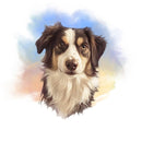 Black & Tan Australian Shepherd Portrait Fabric Panel - ineedfabric.com