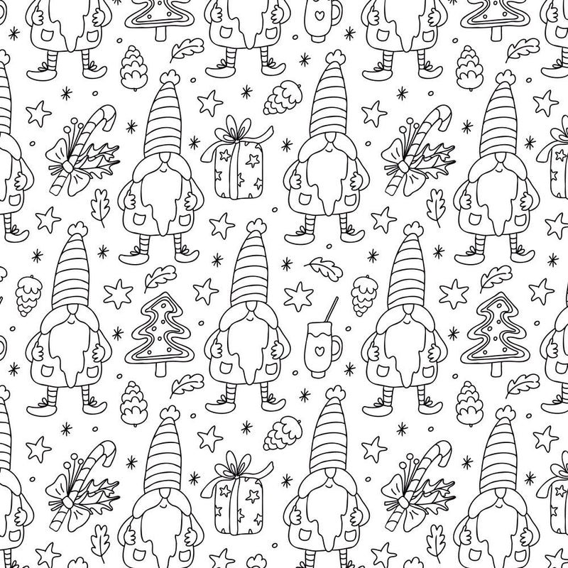 Black & White Gnomes Fabric - ineedfabric.com