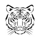 Black & White Tiger Silhouette Fabric Panel - ineedfabric.com