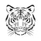 Black & White Tiger Silhouette Fabric Panel - ineedfabric.com