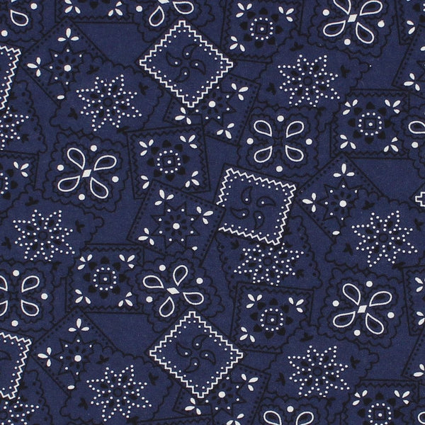 Blazin' Bandana Fabric - Navy - ineedfabric.com