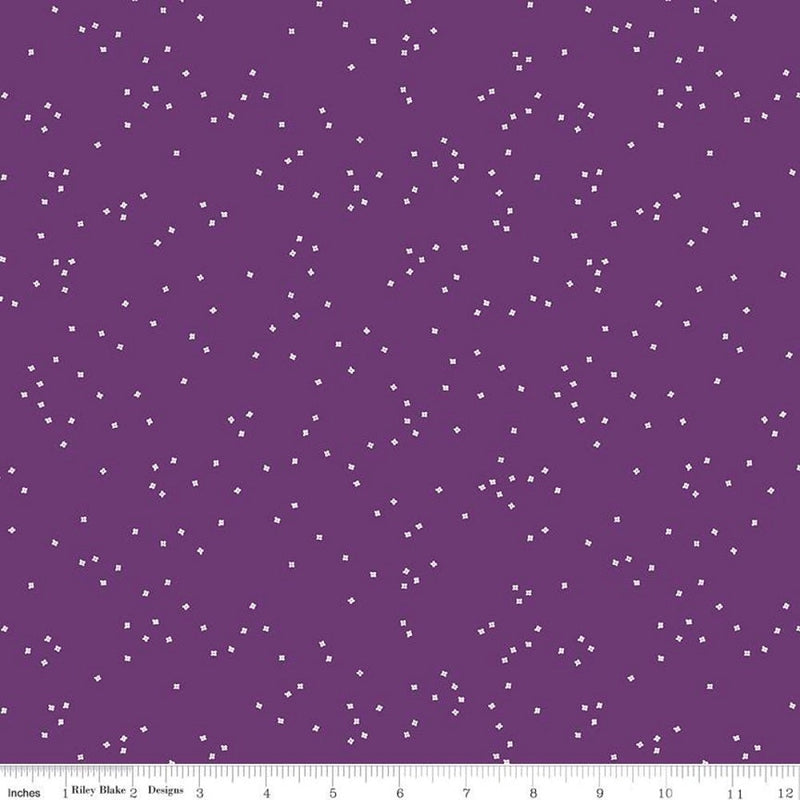 Blossom Fabric - Eggplant - ineedfabric.com