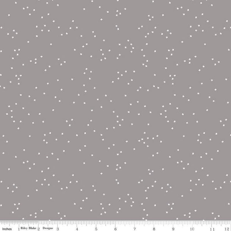 Blossom Fabric - Gray - ineedfabric.com