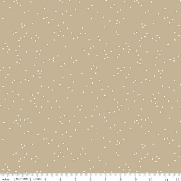 Blossom Fabric - Khaki - ineedfabric.com