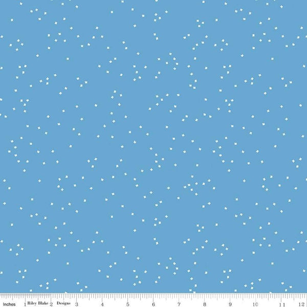 Blossom Fabric - Medium Blue - ineedfabric.com