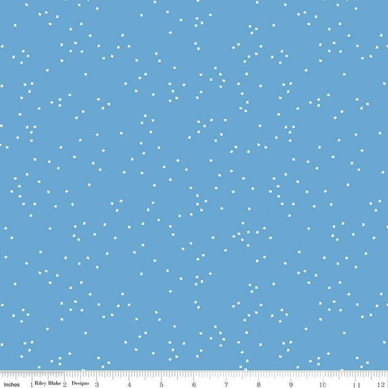 Blossom Fabric - Medium Blue - ineedfabric.com