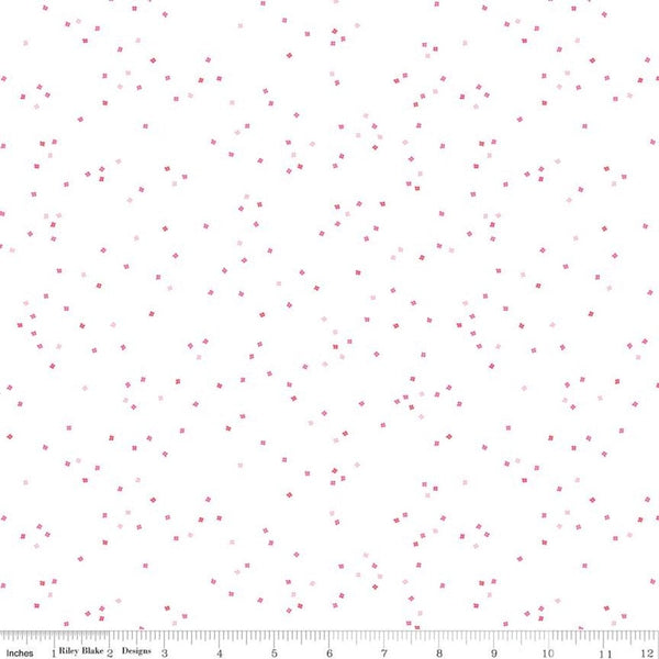 Blossom On White All the Pink Fabric - ineedfabric.com