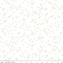 Blossom On White Gold Sparkle Fabric - ineedfabric.com