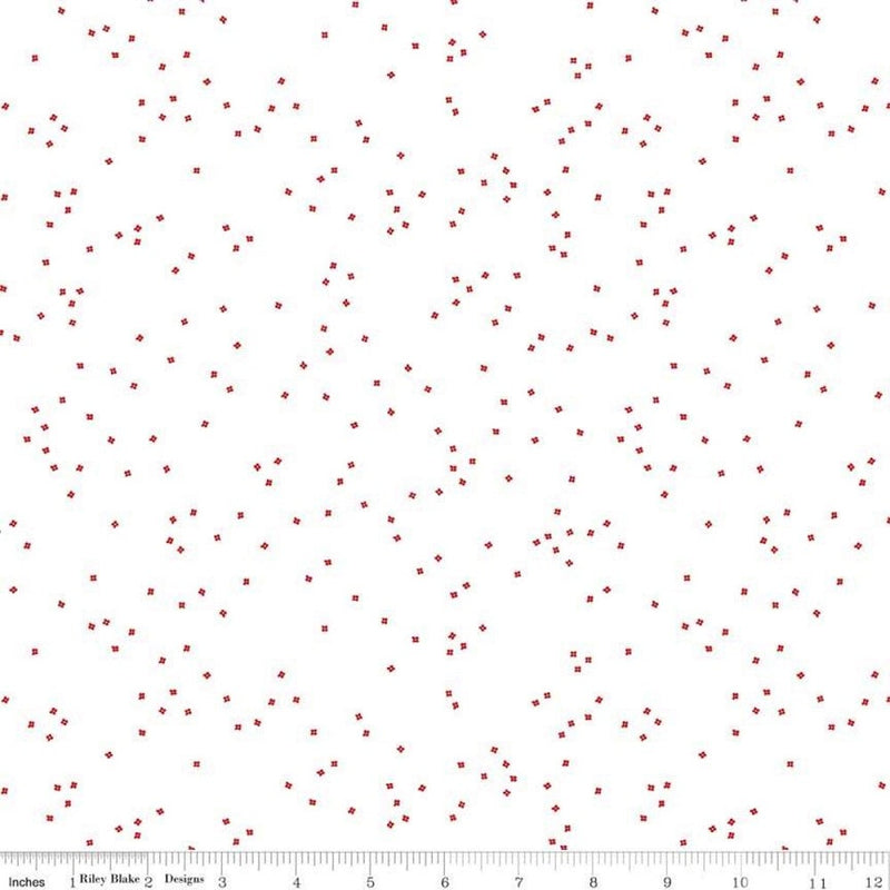 Blossom On White Red Fabric - ineedfabric.com