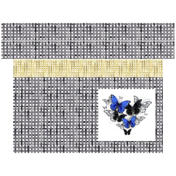Blue Artistic Morpho Butterflies Tote Bag Fabric Panel - ineedfabric.com
