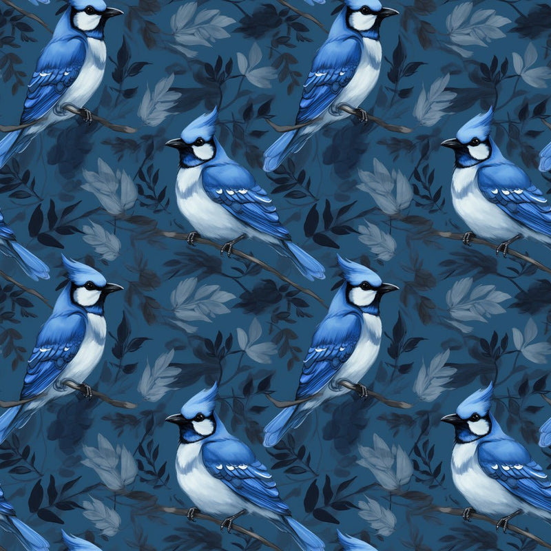 Blue Birds Pattern 1 Fabric - ineedfabric.com