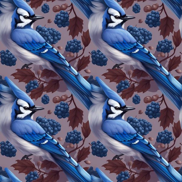 Blue Birds Pattern 3 Fabric - ineedfabric.com
