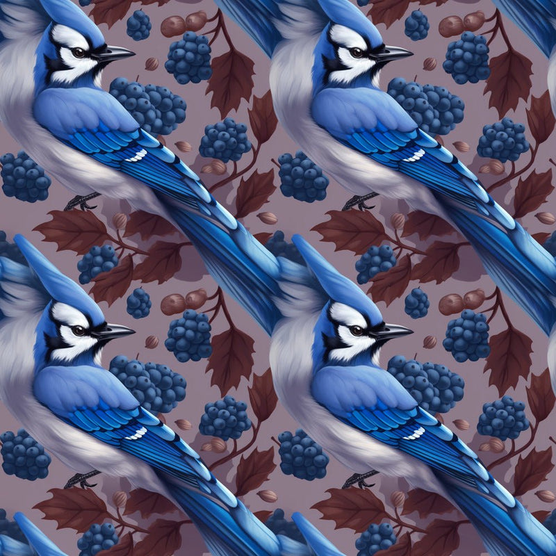 Blue Birds Pattern 3 Fabric - ineedfabric.com