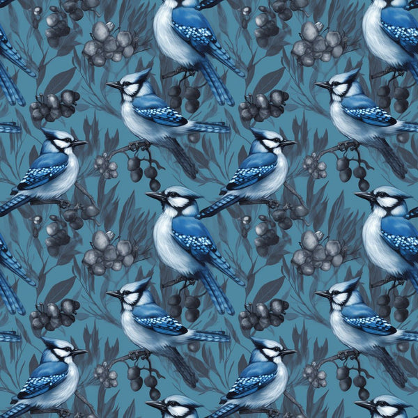Blue Birds Pattern 5 Fabric - ineedfabric.com