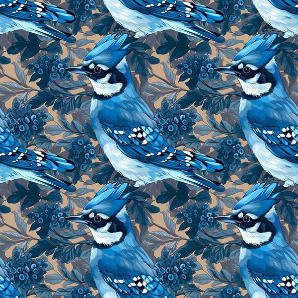 Blue Birds Pattern 6 Fabric - ineedfabric.com