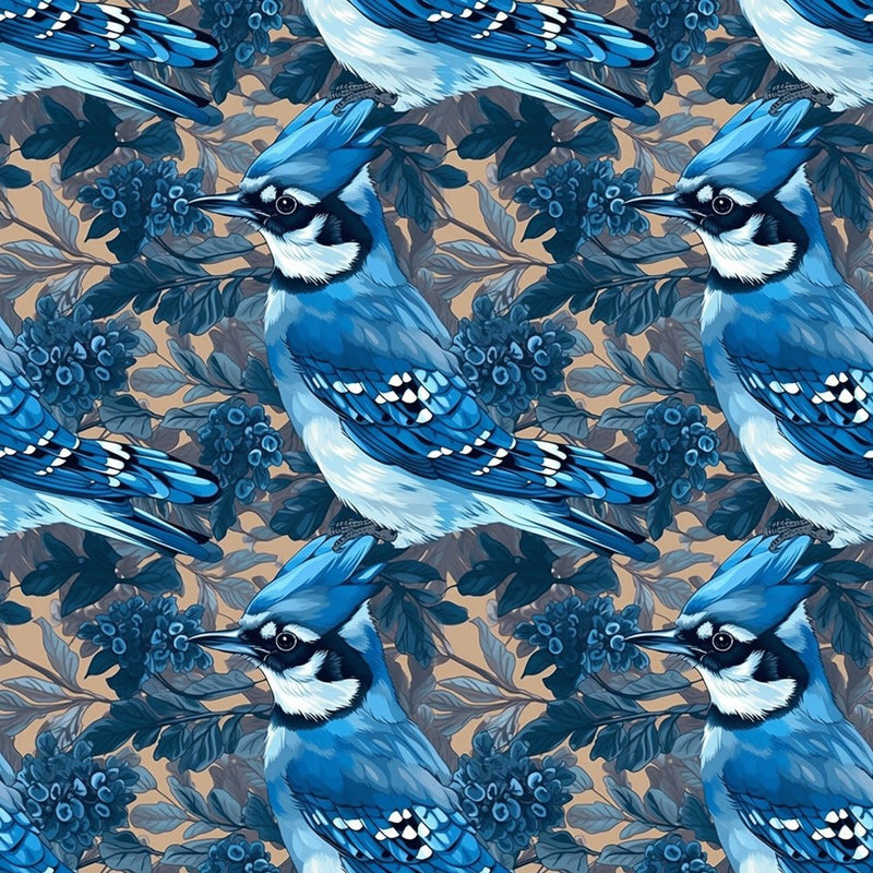 Blue Birds Pattern 6 Fabric - ineedfabric.com